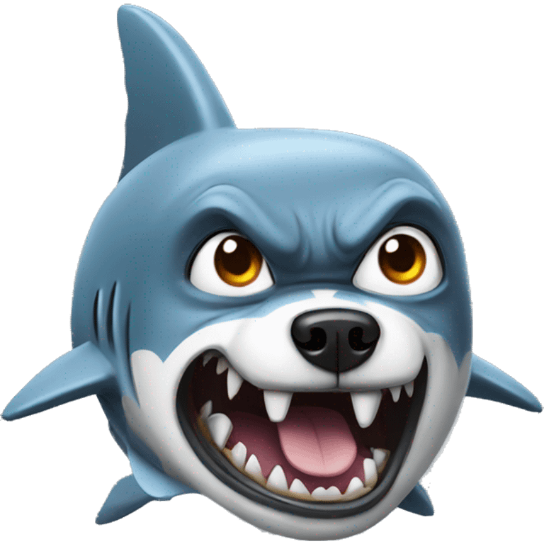 dog wearing shark costume angry  emoji