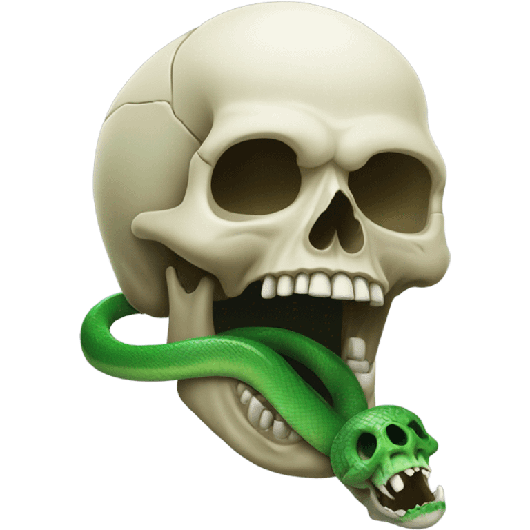 skull with open mouth green snake emoji