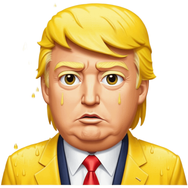 Trump soaked by yellow rain  emoji