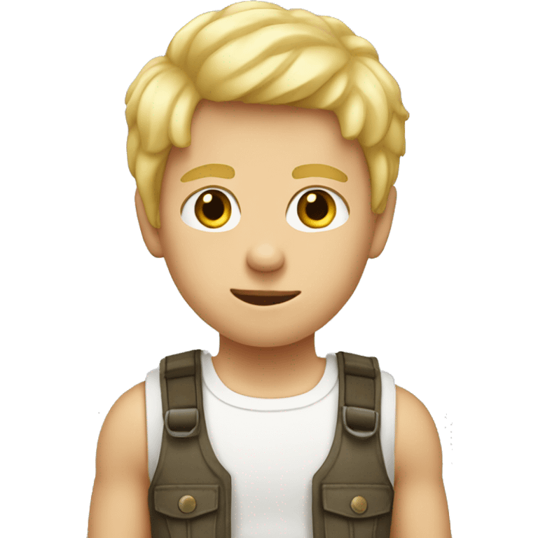 Boy with blond hair and tank top emoji