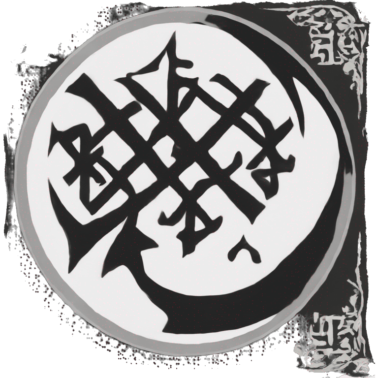 black flag,shows the Seal of Muhammad within a white circle, with the arabic phrase above it, "There is no god but Allah". emoji