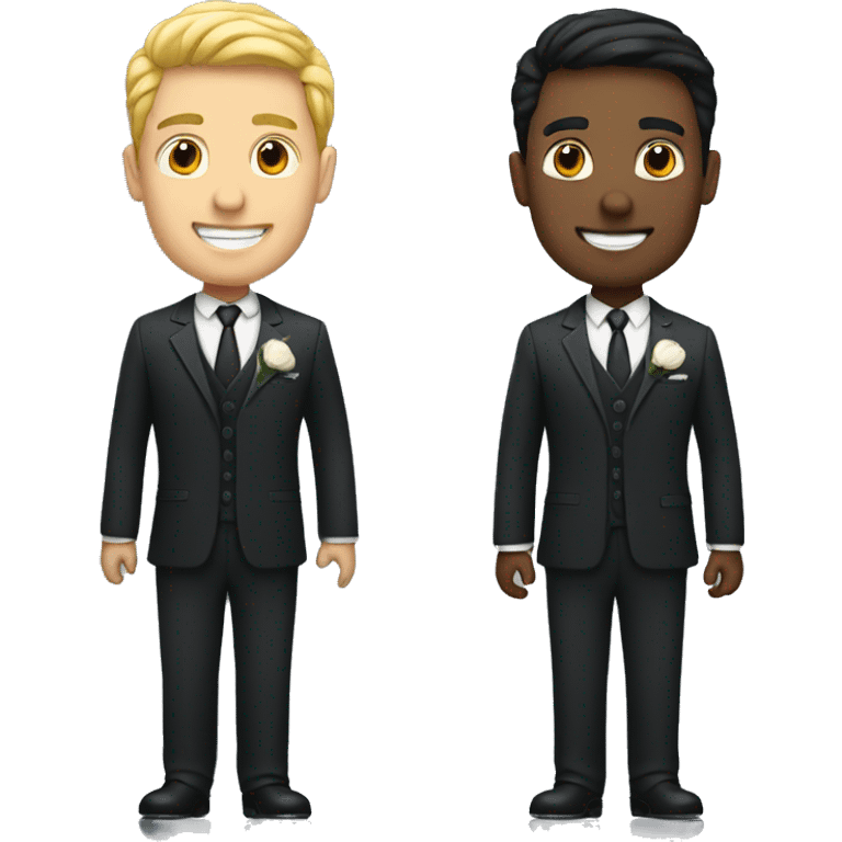 Two grooms one white and one black emoji