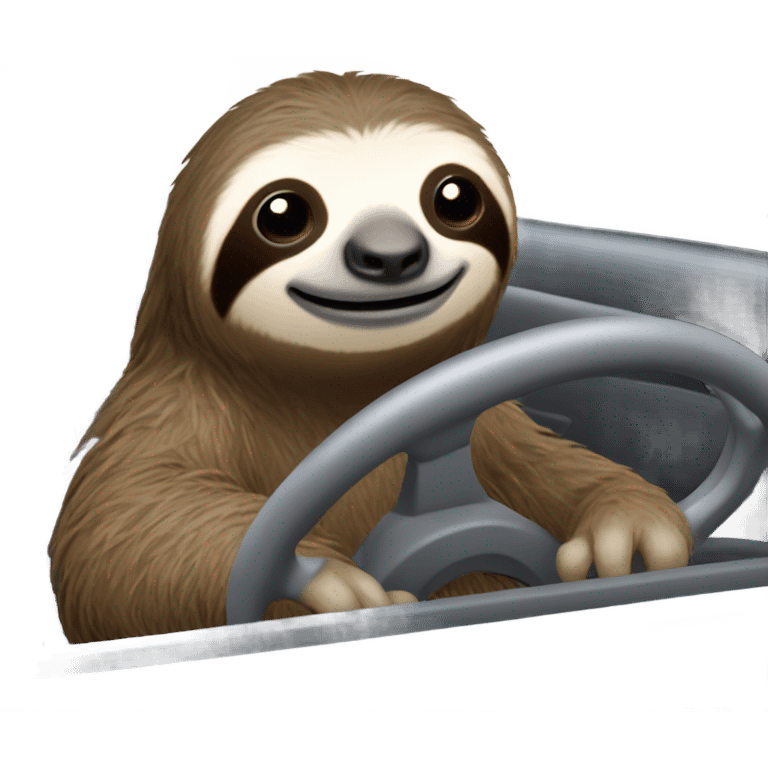 Sloth in car emoji