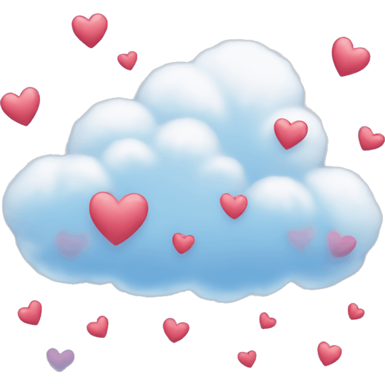 A cloud with hearts flying out  emoji