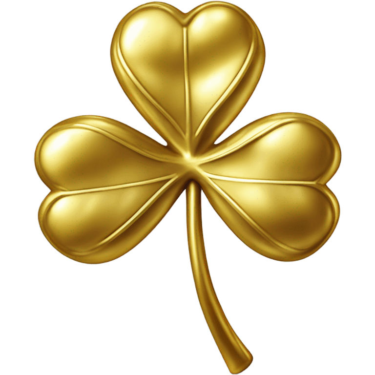 3D Four Leaf Golden Clover emoji