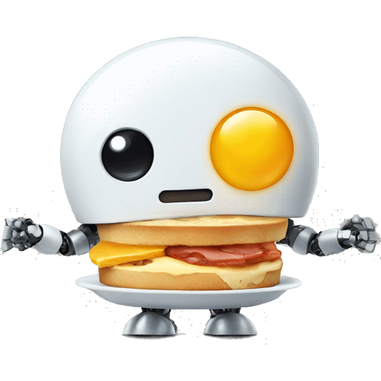 robot with breakfast emoji