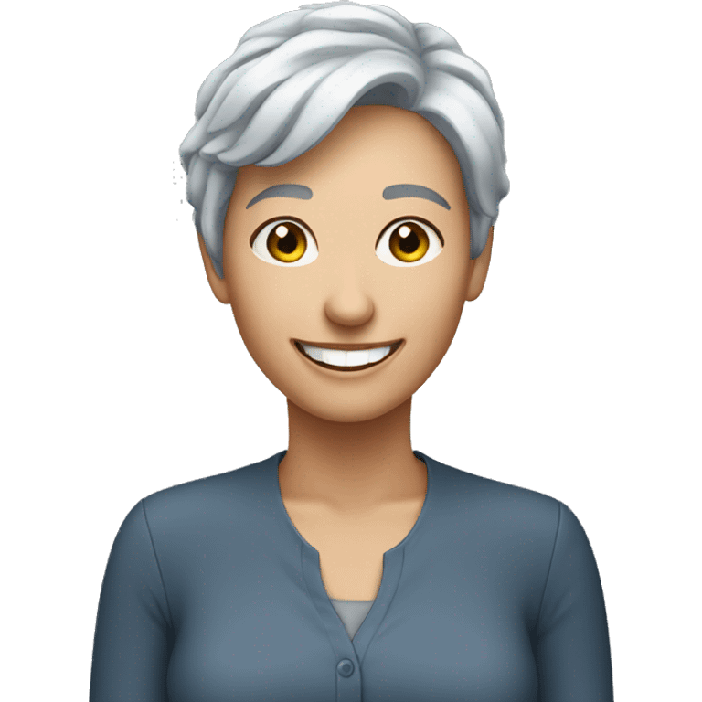 professional short gray haired woman smiling emoji