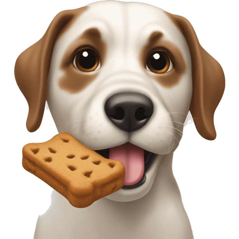 Dog eating a treat emoji