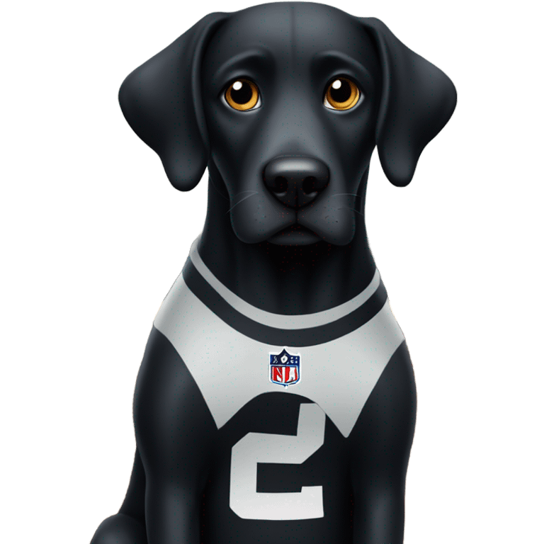 Black dog watching the Super Bowl emoji