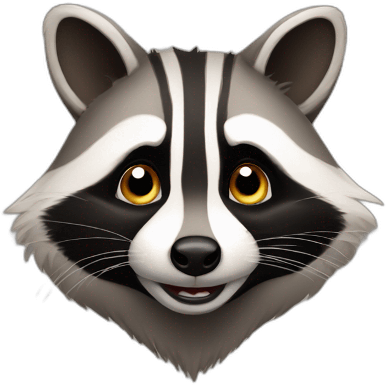 Silly raccoon emoji