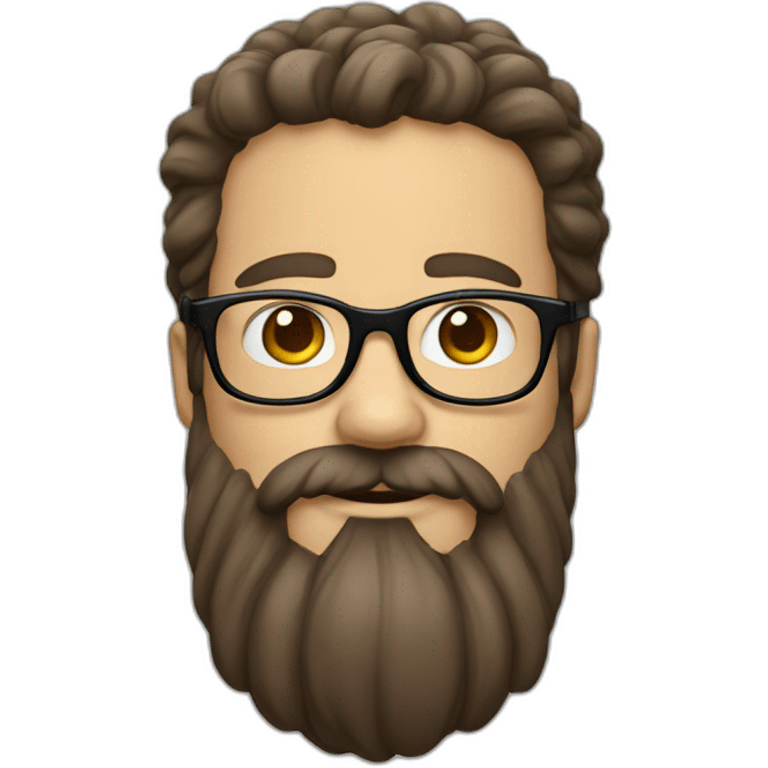 guy with very tall beard and brown hair and glasses emoji