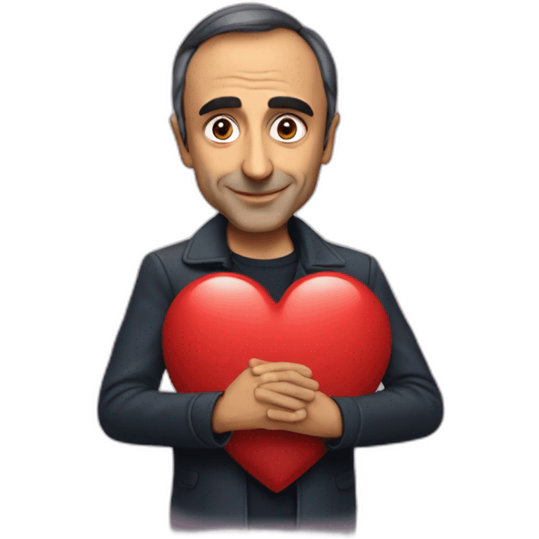 Eric zemmour holding a big heart emoji