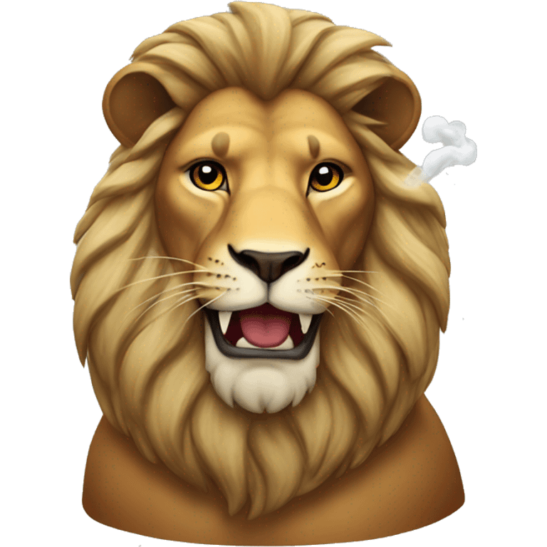 Lion smoking emoji