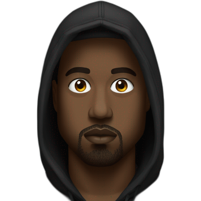 kanye west in a black hood emoji