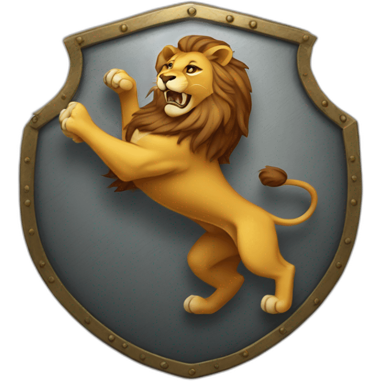 Lion's shield prancing emoji