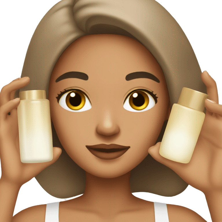 lightskin women doing her skincare emoji