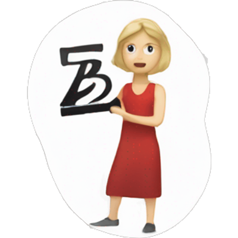 White woman holding 4 B movement sign emoji