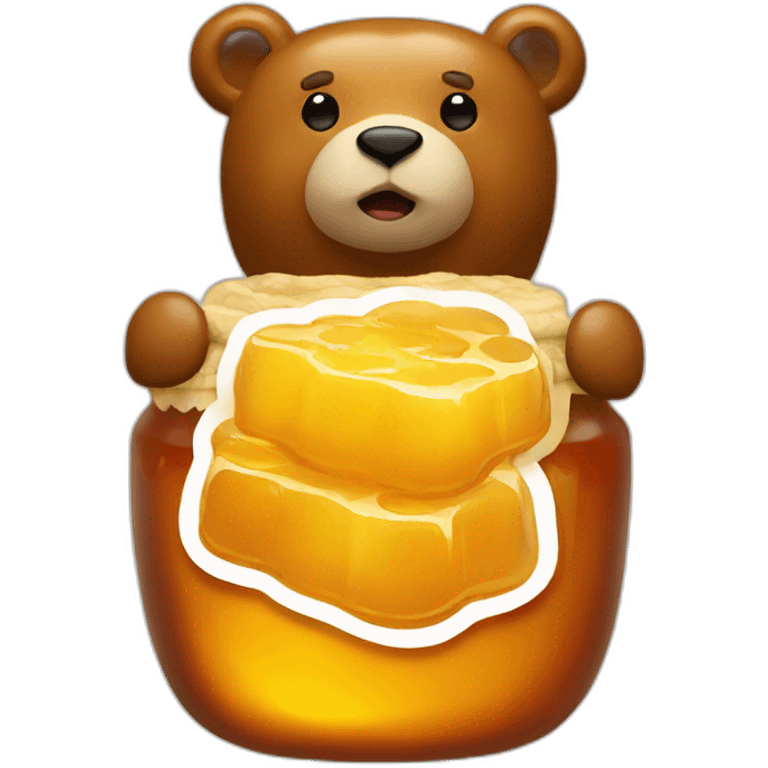 Bear with honey jam emoji