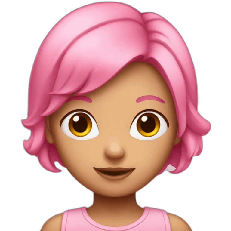 Girl with pink hair emoji