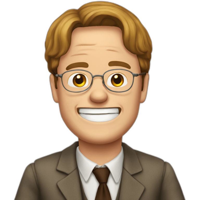 Dwight Schrute laughing emoji