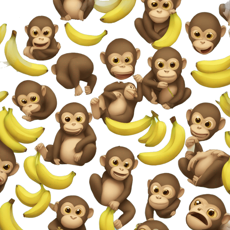 Fat monkey with bananas  emoji