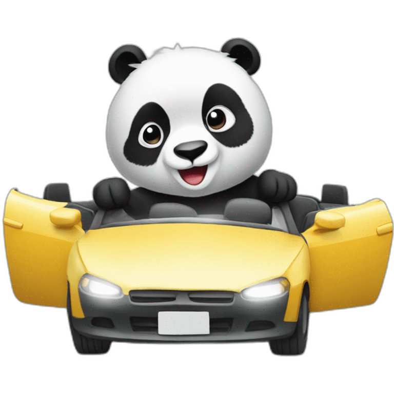 panda-driving-convertible emoji