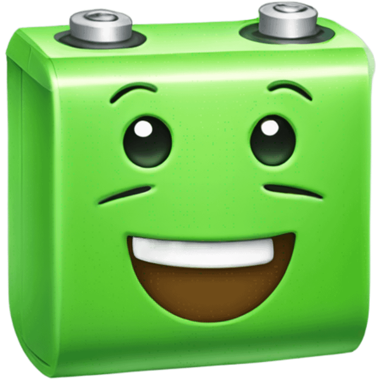 Green battery smiling Little bit  emoji