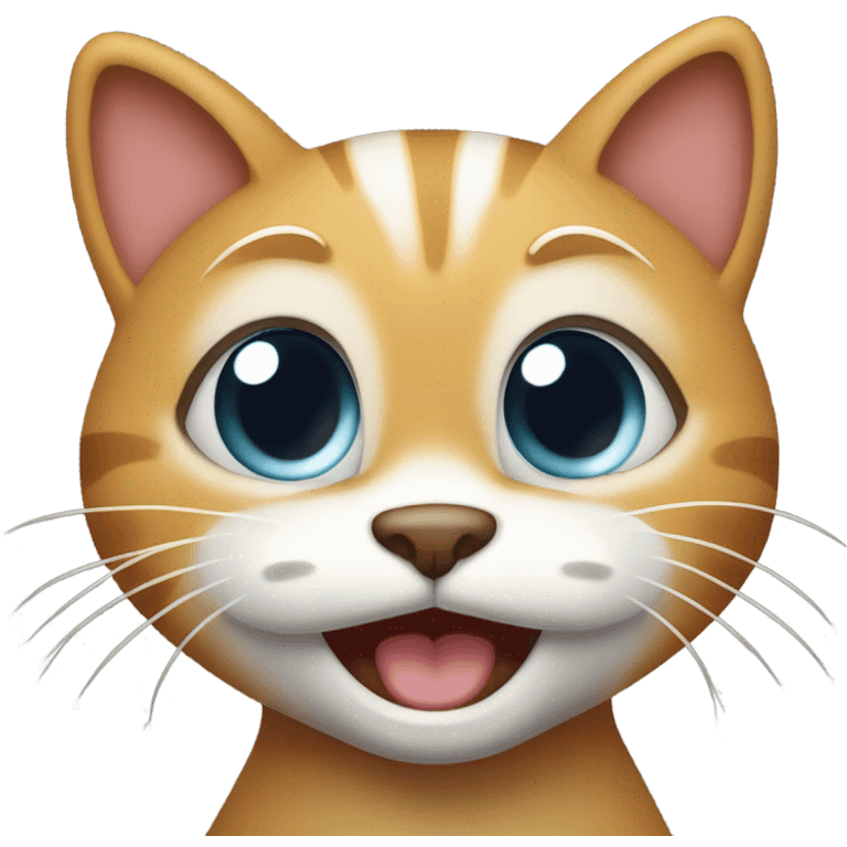 Proud cat looking excited while clapping emoji