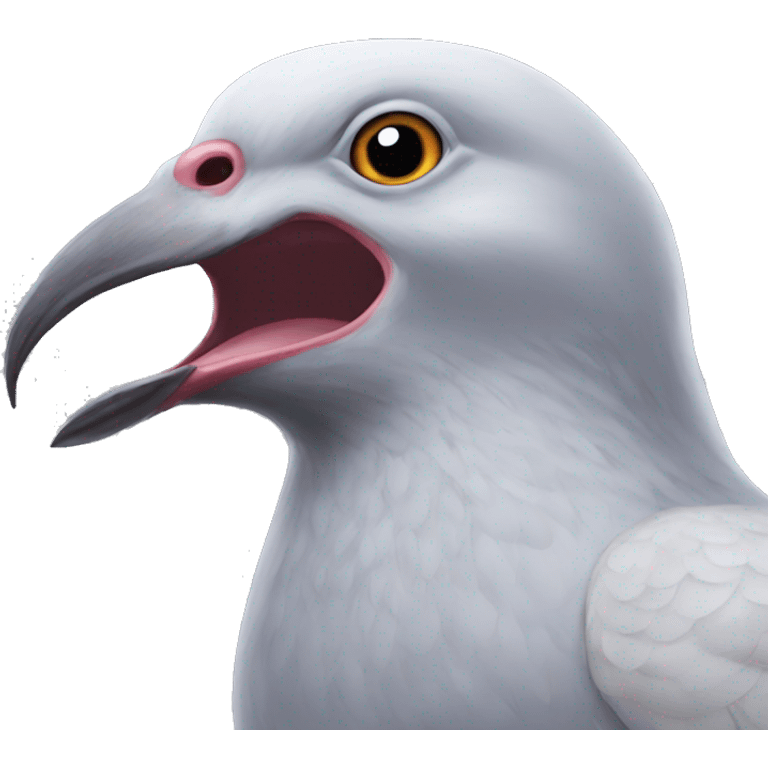 giant pigeon mouth emoji