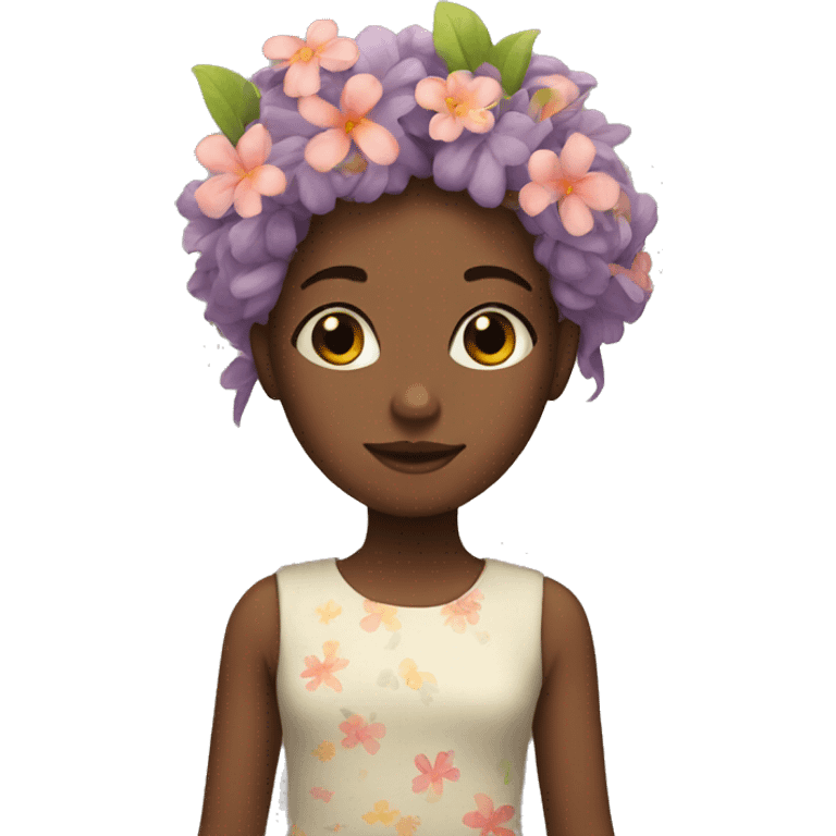 Girl with flowers on hair emoji