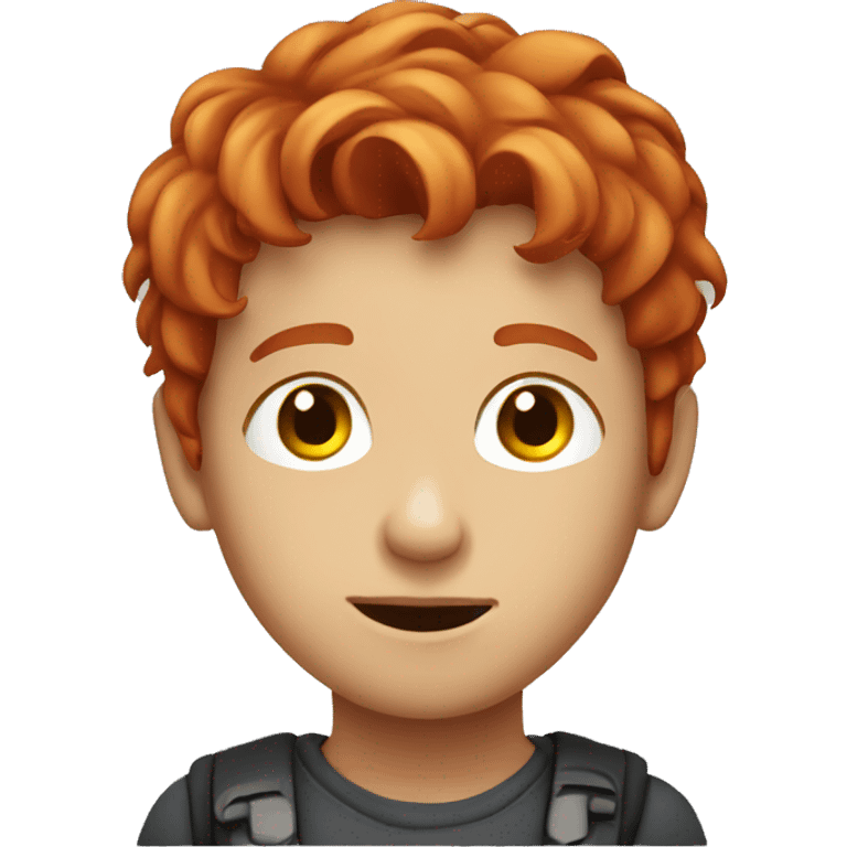 Red haired boy gazing at viewer emoji