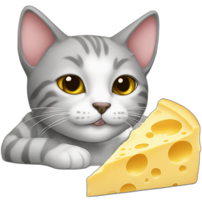 a cat eating cheese emoji