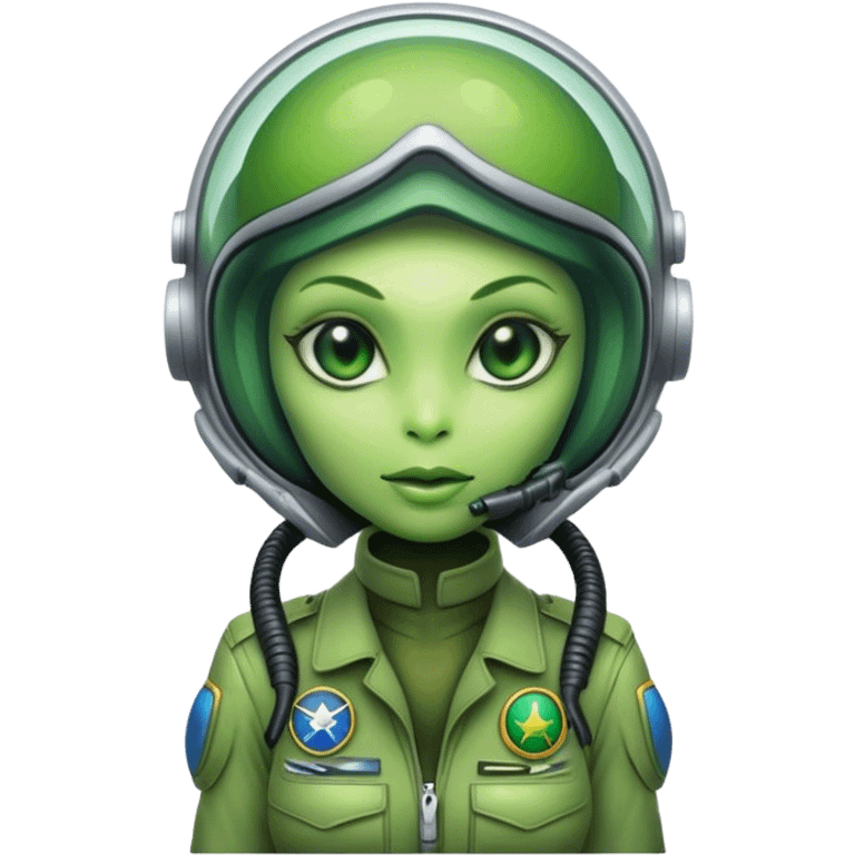 green alien reptilian woman pilot emoji