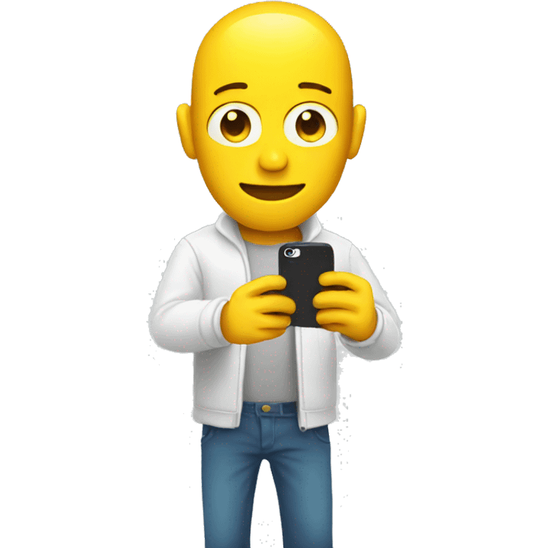 yellow person holding iphone emoji