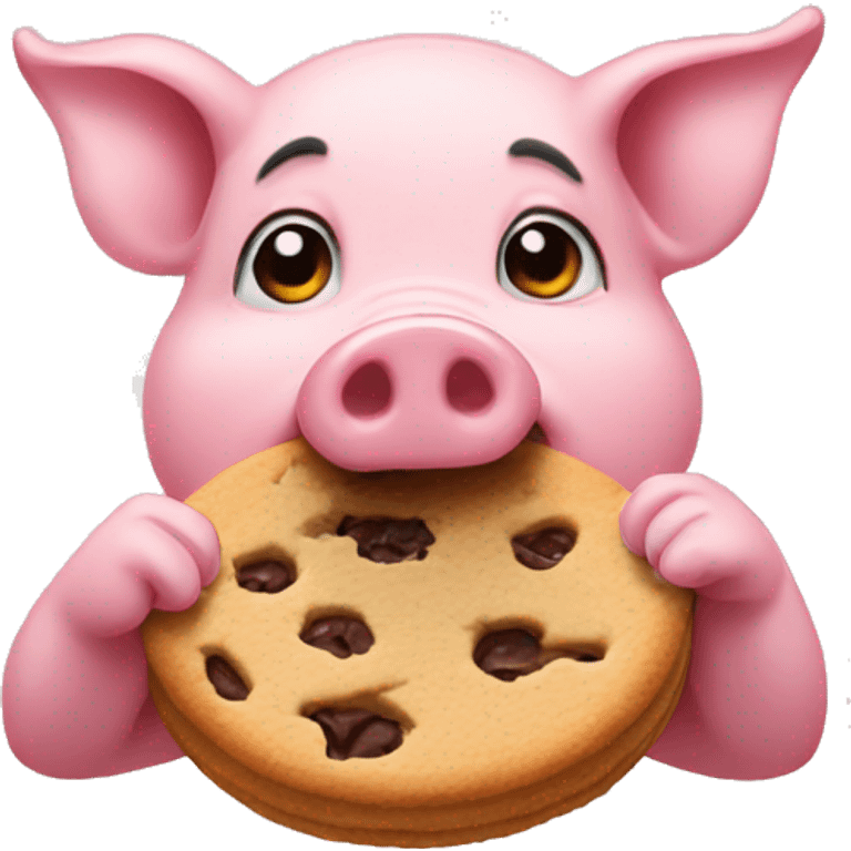 pig eating cookie emoji