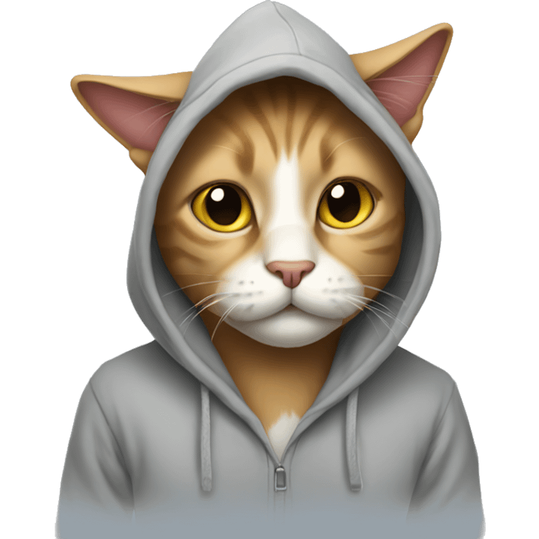 cat wearing hoodie  emoji