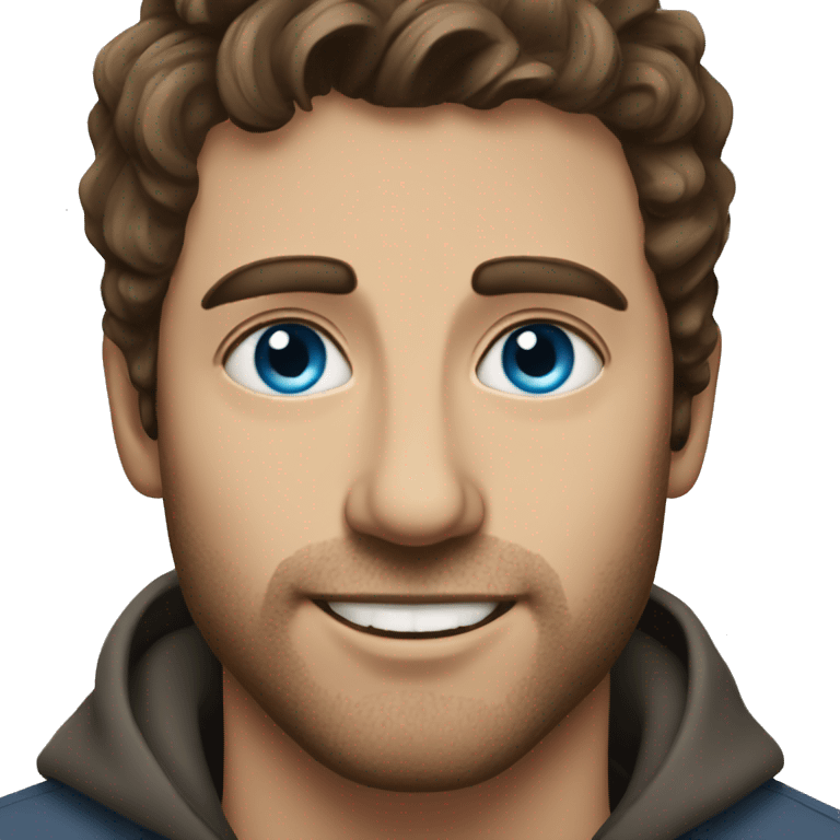 Blue-eyed brunet man artist emoji