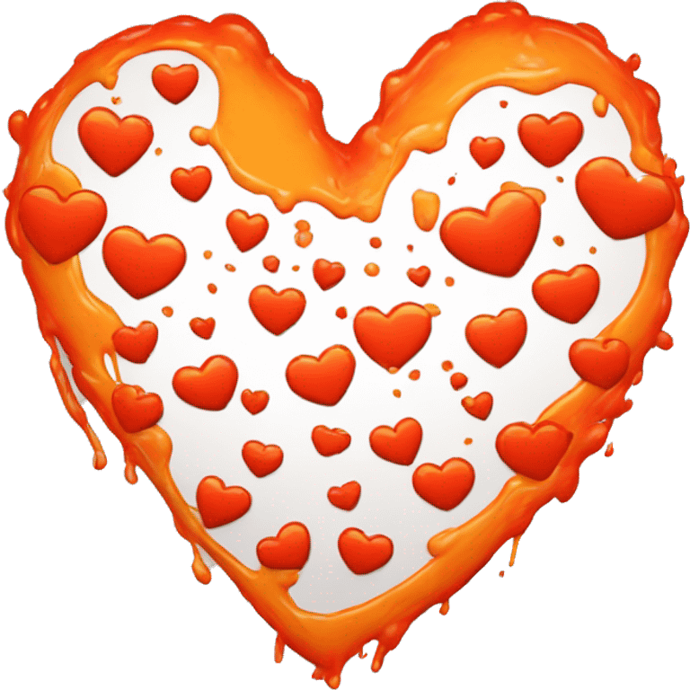 splattered paint heart glowing red-orange warmth emoji