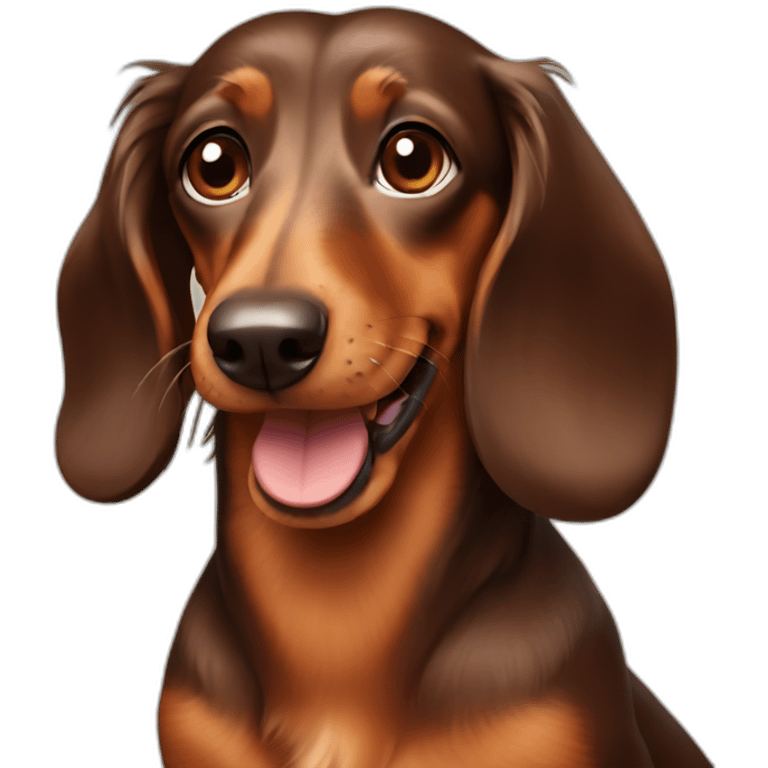 Brown Long hair Dachshund dog emoji