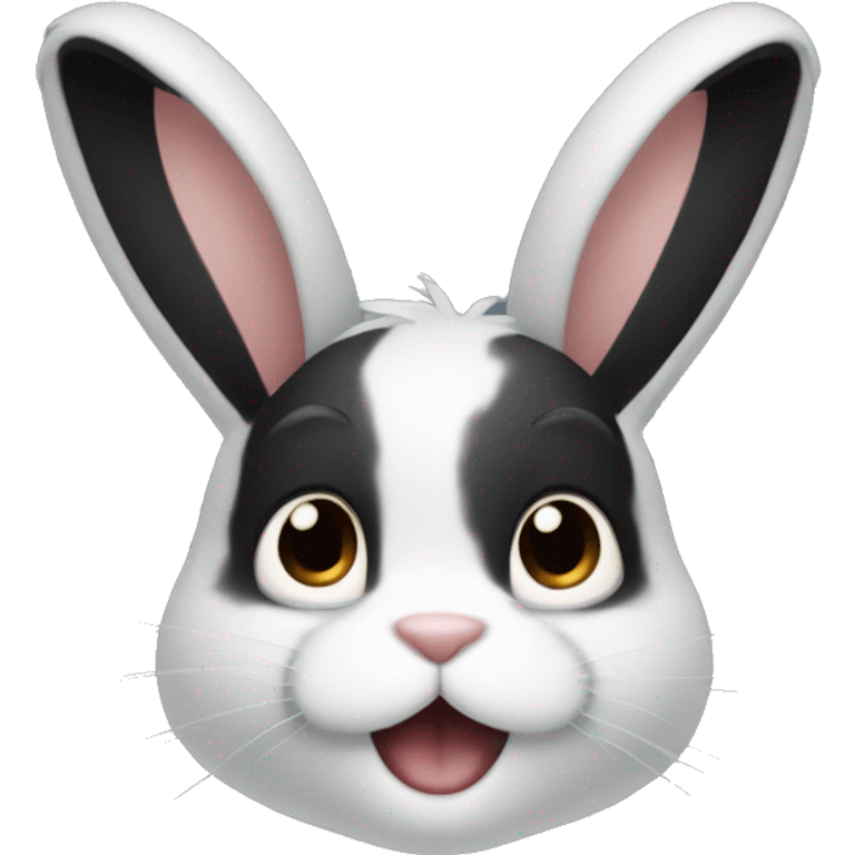 A male bunny with black fur and black human hair emoji