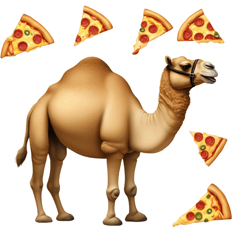 Camel eating pizza emoji