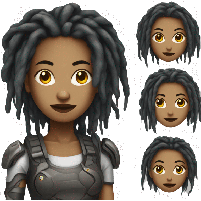 Cyborg lady with locs  emoji