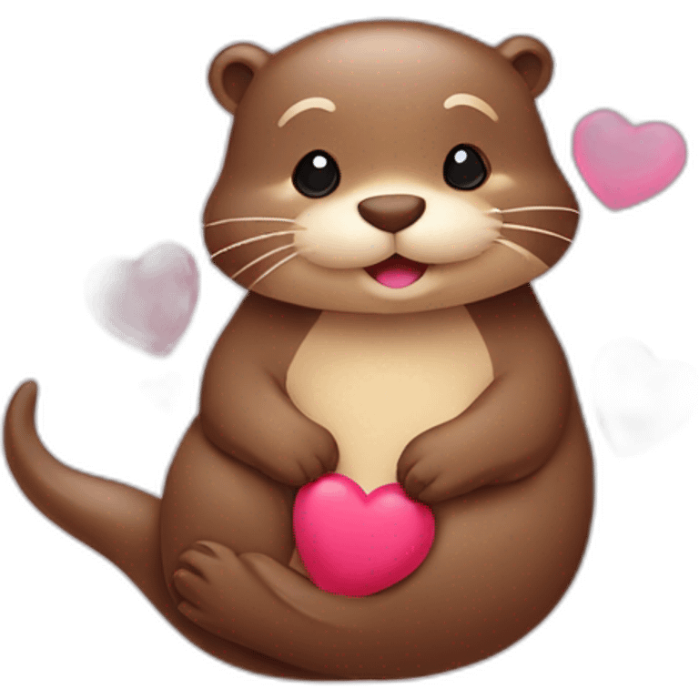 otter-in-love-with-hearts-around emoji