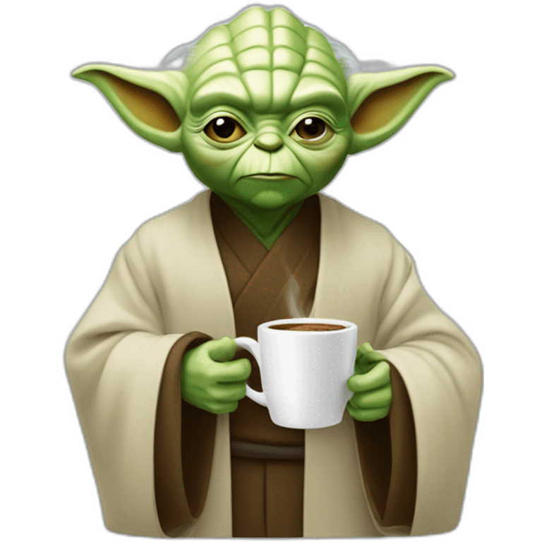 maitre yoda qui boit du café emoji