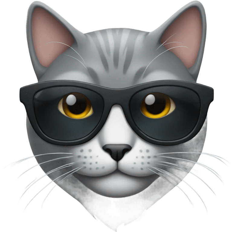 Grey cat wearing sunglasses emoji