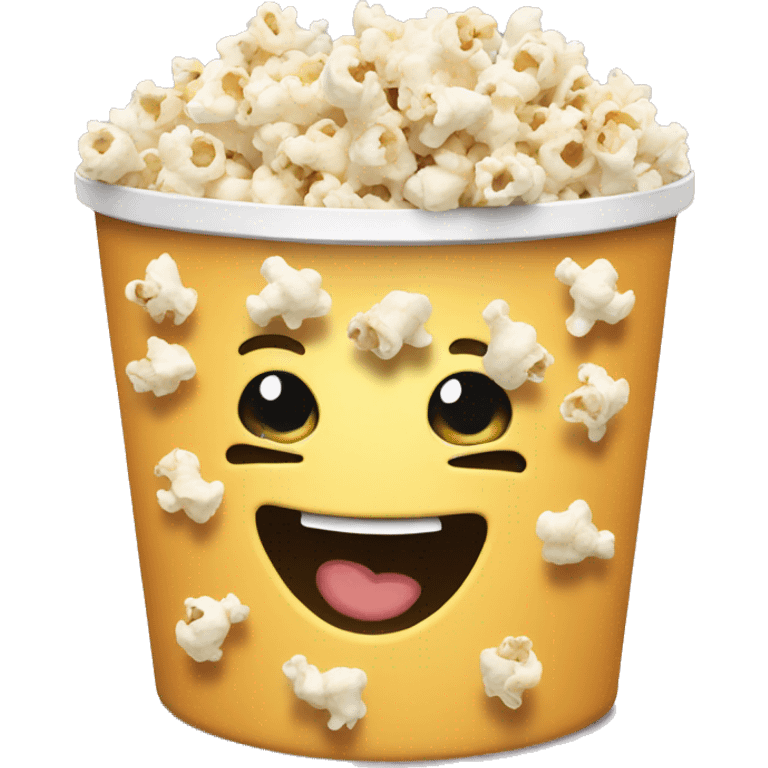 Popcorn bucket with funny text  emoji