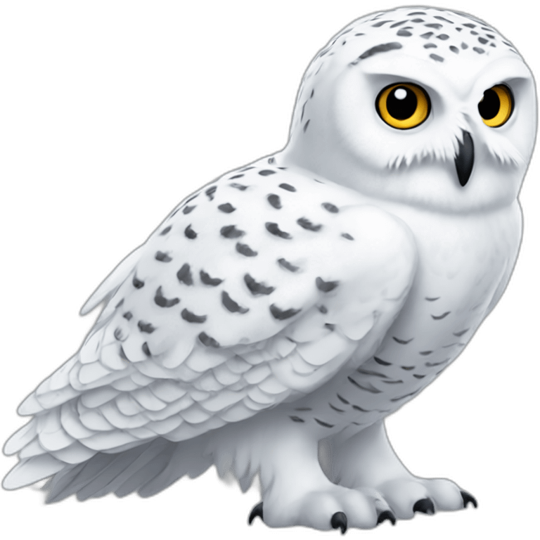 Snowy owl full body emoji