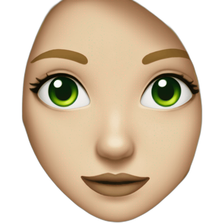 blondy girl with green eyes and septum nose in black tshirt emoji