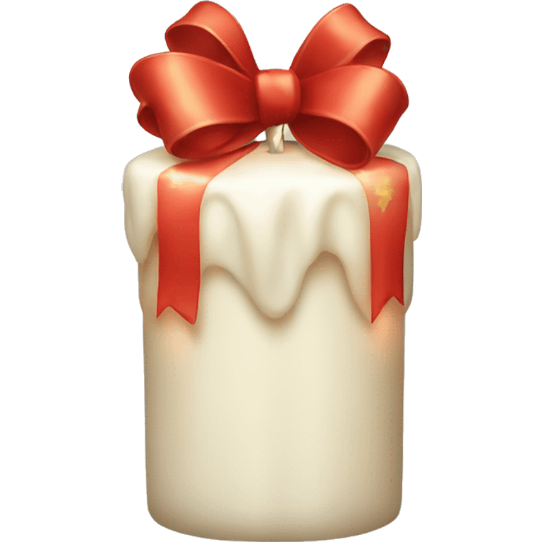 Christmas candle bow emoji