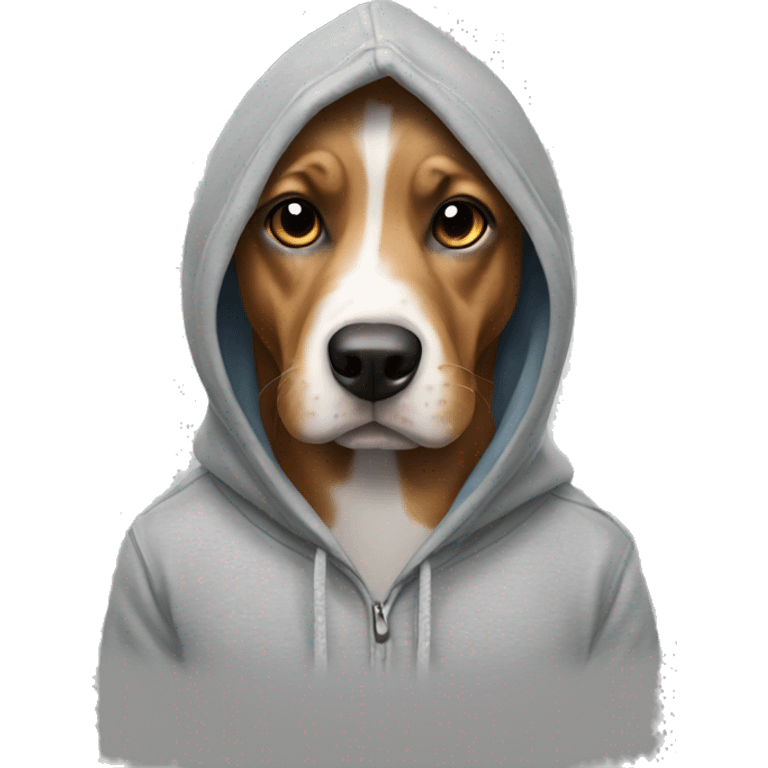 Dog wearing a hoddie emoji